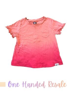🌅 GAP Baby Girls Coral to Pink Ombre Gradient Organic Cotton Short Sleeve Tee 2T